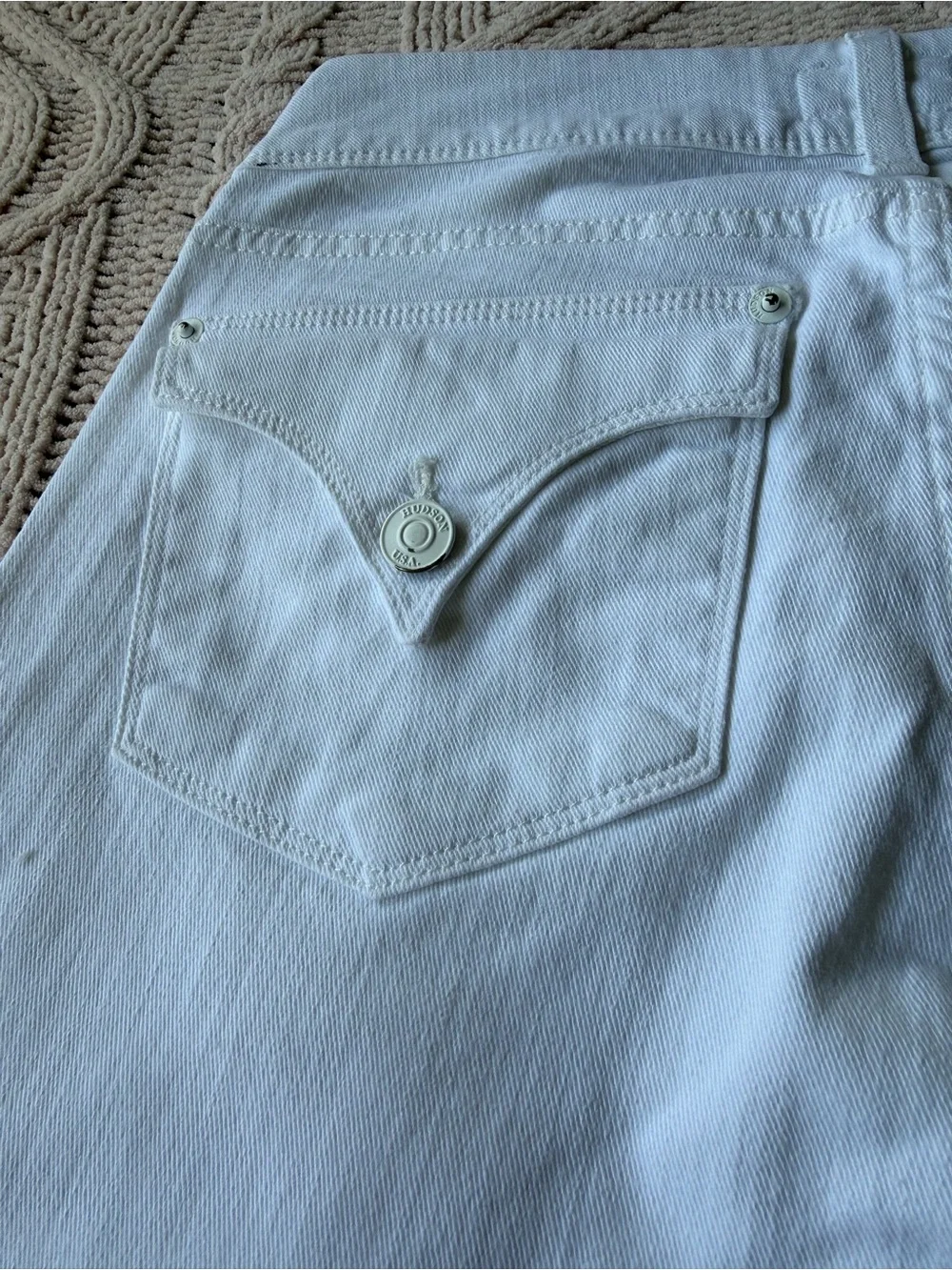 Hudson Jeans Women's Skinny Cuffed White Denim